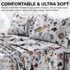 imageTribeca Living California King Bed Sheet Set 300 Thread Count Soft Cotton Sateen Floral Print with Extra Deep Pockets 4Piece Bedding Set Park MulticolorAmalfi Deep RedMulti