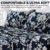 imageTribeca Living California King Bed Sheet Set 300 Thread Count Soft Cotton Sateen Floral Print with Extra Deep Pockets 4Piece Bedding Set Park MulticolorColmar Navy BlueMulti