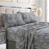 imageTribeca Living California King Bed Sheet Set 300 Thread Count Soft Cotton Sateen Floral Print with Extra Deep Pockets 4Piece Bedding Set Park MulticolorPaisley Park Multi