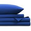 imageTribeca Living Cotton Percale Queen Size Bed Sheet Set 300 Thread Count Extra Deep Pockets MulticolorClassic Blue