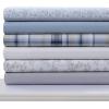 imageTribeca Living Cotton Percale Queen Size Bed Sheet Set 300 Thread Count Extra Deep Pockets MulticolorEmma Floral Grey