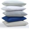 imageTribeca Living Cotton Percale Queen Size Bed Sheet Set 300 Thread Count Extra Deep Pockets MulticolorIvory