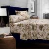 imageTribeca Living Cotton Percale Queen Size Bed Sheet Set 300 Thread Count Extra Deep Pockets MulticolorMaui Multi