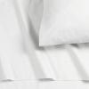 imageTribeca Living Cotton Percale Queen Size Bed Sheet Set 300 Thread Count Extra Deep Pockets MulticolorMilk White