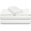imageTribeca Living Cotton Percale Queen Size Bed Sheet Set 300 Thread Count Extra Deep Pockets MulticolorMilk White