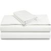 imageTribeca Living Cotton Percale Queen Size Bed Sheet Set 300 Thread Count Extra Deep Pockets MulticolorMilk White