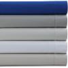 imageTribeca Living Cotton Percale Queen Size Bed Sheet Set 300 Thread Count Extra Deep Pockets MulticolorMistGrey