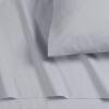 imageTribeca Living Cotton Percale Queen Size Bed Sheet Set 300 Thread Count Extra Deep Pockets MulticolorSoft Grey