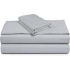 imageTribeca Living Cotton Percale Queen Size Bed Sheet Set 300 Thread Count Extra Deep Pockets MulticolorSoft Grey