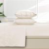 imageTribeca Living 500 Thread Count Egyptian Cotton 6Piece California King Sheet Set Deep Pockets Soft Sateen Weave Midnight BlueCream