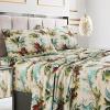 imageTribeca Living California King Bed Sheet Set 300 Thread Count Soft Cotton Sateen Floral Print with Extra Deep Pockets 4Piece Bedding Set Park MulticolorParadise Island Multi