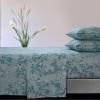 imageTribeca Living Katy Floral 170GSM Flannel Extra Deep Pocket Sheet Set Cal King Green KATYSHECKBLGreen