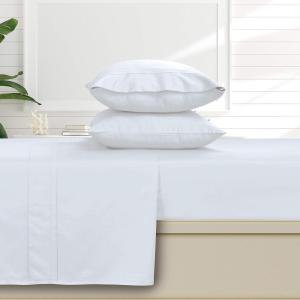 imageTribeca Living 500 Thread Count Egyptian Cotton 6Piece California King Sheet Set Deep Pockets Soft Sateen Weave Midnight BlueWhite