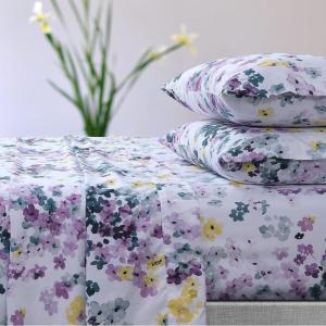 imageTribeca Living Azores Home Serena Printed Deep Pocket Sheet Set Cal King Multicolor SEREN110SHECKPurple