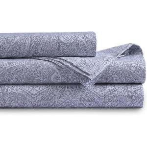 imageTribeca Living Cotton Percale Queen Size Bed Sheet Set 300 Thread Count Extra Deep Pockets MulticolorGigi