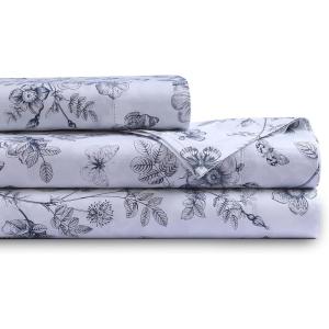 imageTribeca Living Cotton Percale Queen Size Bed Sheet Set 300 Thread Count Extra Deep Pockets MulticolorMargot