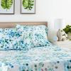 imageTribeca Living 120MFSHEETTWXCP UltraSoft Solid Deep Pocket 4Piece Sheet Set Twin XL Chili Pepper RedLeaves Multi