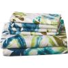 imageTribeca Living 120MFSHEETTWXCP UltraSoft Solid Deep Pocket 4Piece Sheet Set Twin XL Chili Pepper RedTrop Rainforest Multi