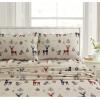 imageTribeca Living CHREVESNSHTW Deep Pocket Sheet Set Twin Xmas Eve SnowflakesReindeer
