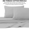 imageTribeca Living Crisp and Smooth Egyptian Cotton Percale Solid Sheets and Pillowcase Set Extra Deep Pocket 350 Thread Count 4Piece Luxury Bedding California King Light IvoryWhite