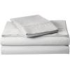 imageTribeca Living Crisp and Smooth Egyptian Cotton Percale Solid Sheets and Pillowcase Set Extra Deep Pocket 350 Thread Count 4Piece Luxury Bedding California King Light IvorySilver