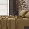 imageTribeca Living Crisp and Smooth Egyptian Cotton Percale Solid Sheets and Pillowcase Set Extra Deep Pocket 350 Thread Count 4Piece Luxury Bedding California King Light IvoryEarth Oak