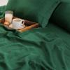 imageTribeca Living Crisp and Smooth Egyptian Cotton Percale Solid Sheets and Pillowcase Set Extra Deep Pocket 350 Thread Count 4Piece Luxury Bedding California King Light IvoryJade Green