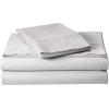 imageTribeca Living Crisp and Smooth Egyptian Cotton Percale Solid Sheets and Pillowcase Set Extra Deep Pocket 350 Thread Count 4Piece Luxury Bedding California King Light IvorySilver