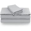 imageTribeca Living Crisp and Smooth Egyptian Cotton Percale Solid Sheets and Pillowcase Set Extra Deep Pocket 350 Thread Count 4Piece Luxury Bedding California King Light IvorySilver Grey
