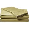 imageTribeca Living Crisp and Smooth Egyptian Cotton Percale Solid Sheets and Pillowcase Set Extra Deep Pocket 350 Thread Count 4Piece Luxury Bedding California King Light IvoryGreen