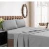 imageTribeca Living Crisp and Smooth Egyptian Cotton Percale Solid Sheets and Pillowcase Set Extra Deep Pocket 350 Thread Count 4Piece Luxury Bedding California King Light IvorySilver