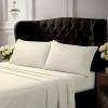 imageTribeca Living Crisp and Smooth Egyptian Cotton Percale Solid Sheets and Pillowcase Set Extra Deep Pocket 350 Thread Count 4Piece Luxury Bedding California King Light IvoryLight Ivory