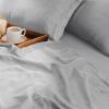 imageTribeca Living Crisp and Smooth Egyptian Cotton Percale Solid Sheets and Pillowcase Set Extra Deep Pocket 350 Thread Count 4Piece Luxury Bedding California King Light IvorySilver Grey