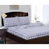 imageTribeca Living DBPL200EDSSTW 200GSM Micro Plaid Printed Flannel Sheet Set Twin MulticolorPlaid Dusty Blue