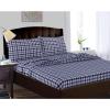 imageTribeca Living DBPL200EDSSTW 200GSM Micro Plaid Printed Flannel Sheet Set Twin MulticolorPlaid Navy Blue