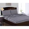 imageTribeca Living DBPL200EDSSTW 200GSM Micro Plaid Printed Flannel Sheet Set Twin MulticolorPlaid Navy Blue