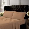 imageTribeca Living Egyptian Cotton Percale 300 Thread Count Deep Pocket Sheet Set Queen Coffee