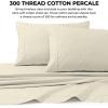 imageTribeca Living King Bed Sheet Set Crisp and Smooth Cotton Percale Solid Sheets and Pillowcase Set Extra Deep Pocket 300 Thread Count 4Piece Luxury Bedding WhiteIvory