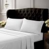 imageTribeca Living King Bed Sheet Set Crisp and Smooth Cotton Percale Solid Sheets and Pillowcase Set Extra Deep Pocket 300 Thread Count 4Piece Luxury Bedding WhiteWhite