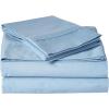 imageTribeca Living King Bed Sheet Set Crisp and Smooth Cotton Percale Solid Sheets and Pillowcase Set Extra Deep Pocket 300 Thread Count 4Piece Luxury Bedding WhiteSky