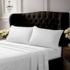 imageTribeca Living King Bed Sheet Set Crisp and Smooth Cotton Percale Solid Sheets and Pillowcase Set Extra Deep Pocket 300 Thread Count 4Piece Luxury Bedding WhiteWhite