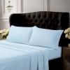 imageTribeca Living King Bed Sheet Set Crisp and Smooth Cotton Percale Solid Sheets and Pillowcase Set Extra Deep Pocket 300 Thread Count 4Piece Luxury Bedding WhiteSky