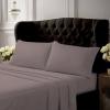 imageTribeca Living King Bed Sheet Set Crisp and Smooth Cotton Percale Solid Sheets and Pillowcase Set Extra Deep Pocket 300 Thread Count 4Piece Luxury Bedding WhiteGray
