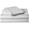 imageTribeca Living Crisp and Smooth Egyptian Cotton Percale Solid Sheets and Pillowcase Set Extra Deep Pocket 350 Thread Count 4Piece Luxury Bedding California King Light IvorySilver