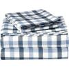imageTribeca Living DBPL200EDSSTW 200GSM Micro Plaid Printed Flannel Sheet Set Twin MulticolorPlaid Navy Blue