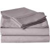 imageTribeca Living King Bed Sheet Set Crisp and Smooth Cotton Percale Solid Sheets and Pillowcase Set Extra Deep Pocket 300 Thread Count 4Piece Luxury Bedding WhiteGray