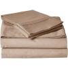 imageTribeca Living King Bed Sheet Set Crisp and Smooth Cotton Percale Solid Sheets and Pillowcase Set Extra Deep Pocket 300 Thread Count 4Piece Luxury Bedding WhiteCoffee