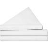 imageTribeca Living King Bed Sheet Set Crisp and Smooth Cotton Percale Solid Sheets and Pillowcase Set Extra Deep Pocket 300 Thread Count 4Piece Luxury Bedding WhiteWhite