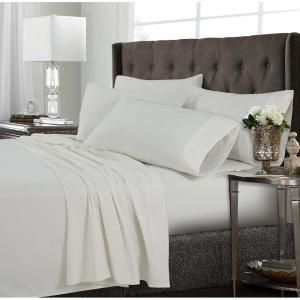 imageTribeca Living 120MFSHEETTWXCP UltraSoft Solid Deep Pocket 4Piece Sheet Set Twin XL Chili Pepper RedIvory