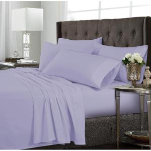 imageTribeca Living 120MFSHEETTWXCP UltraSoft Solid Deep Pocket 4Piece Sheet Set Twin XL Chili Pepper RedLavender